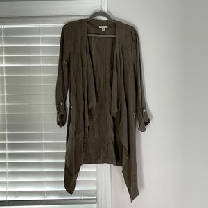 Lila Rose Army Green Long Blazer